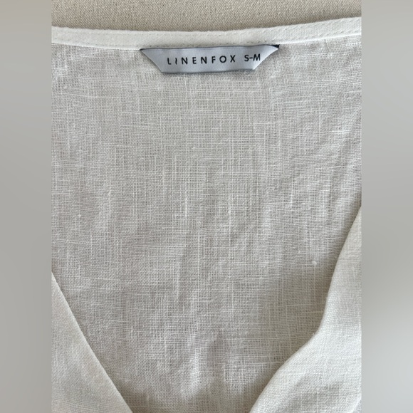 Marina Linen Tie-Front Top – Milky White - Picture 7 of 7